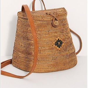 NWT Free People Beach Strolling basket weave Backpack
